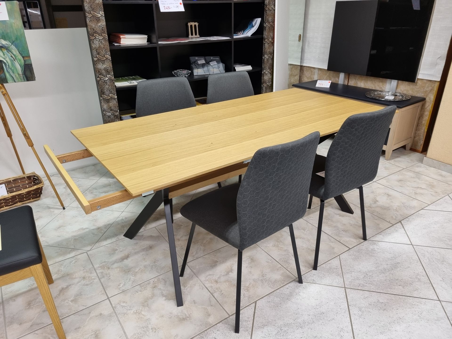 Table en chêne naturel avec allonge