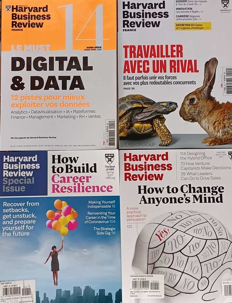 Una colección de revistas de Harvard Business Review