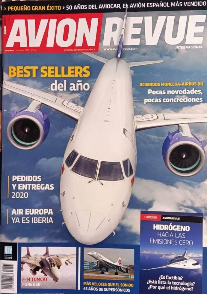 Una revista llamada Avion Revue con un avión en la portada.