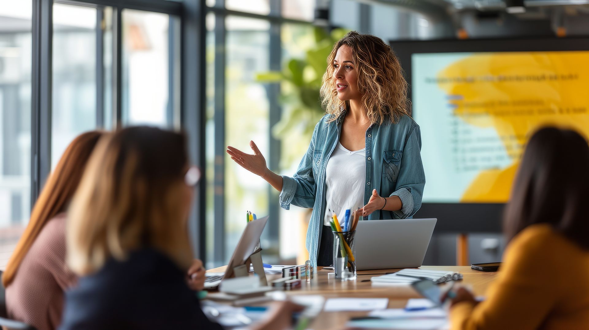 Formatrice devant des professionnels