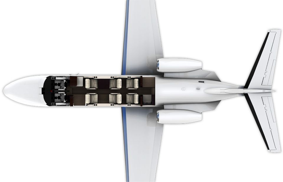 Aufbau Sitzplan Cessna Citation CJ2
