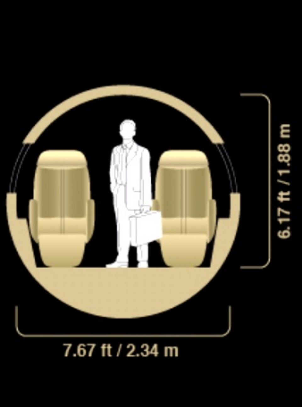 Abmessungen Privatjet Falcon 7X