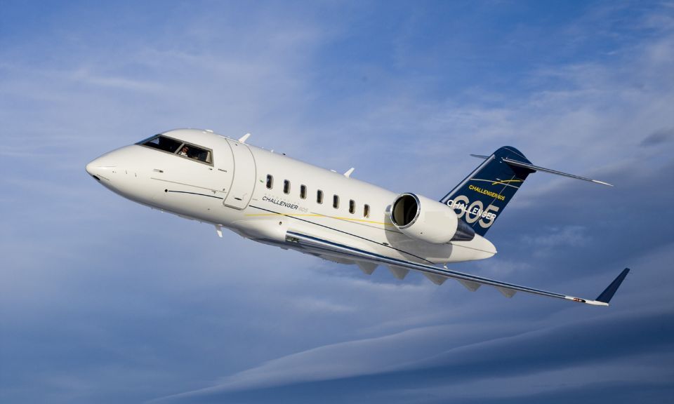 Privatjet Start fliegend