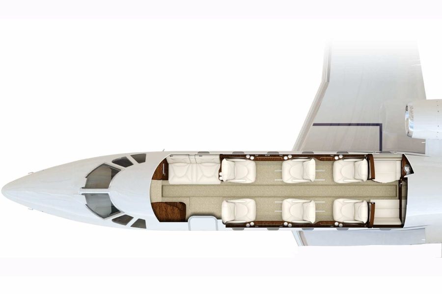 Cessna Citation XLS+ Aufbau Sitzplan