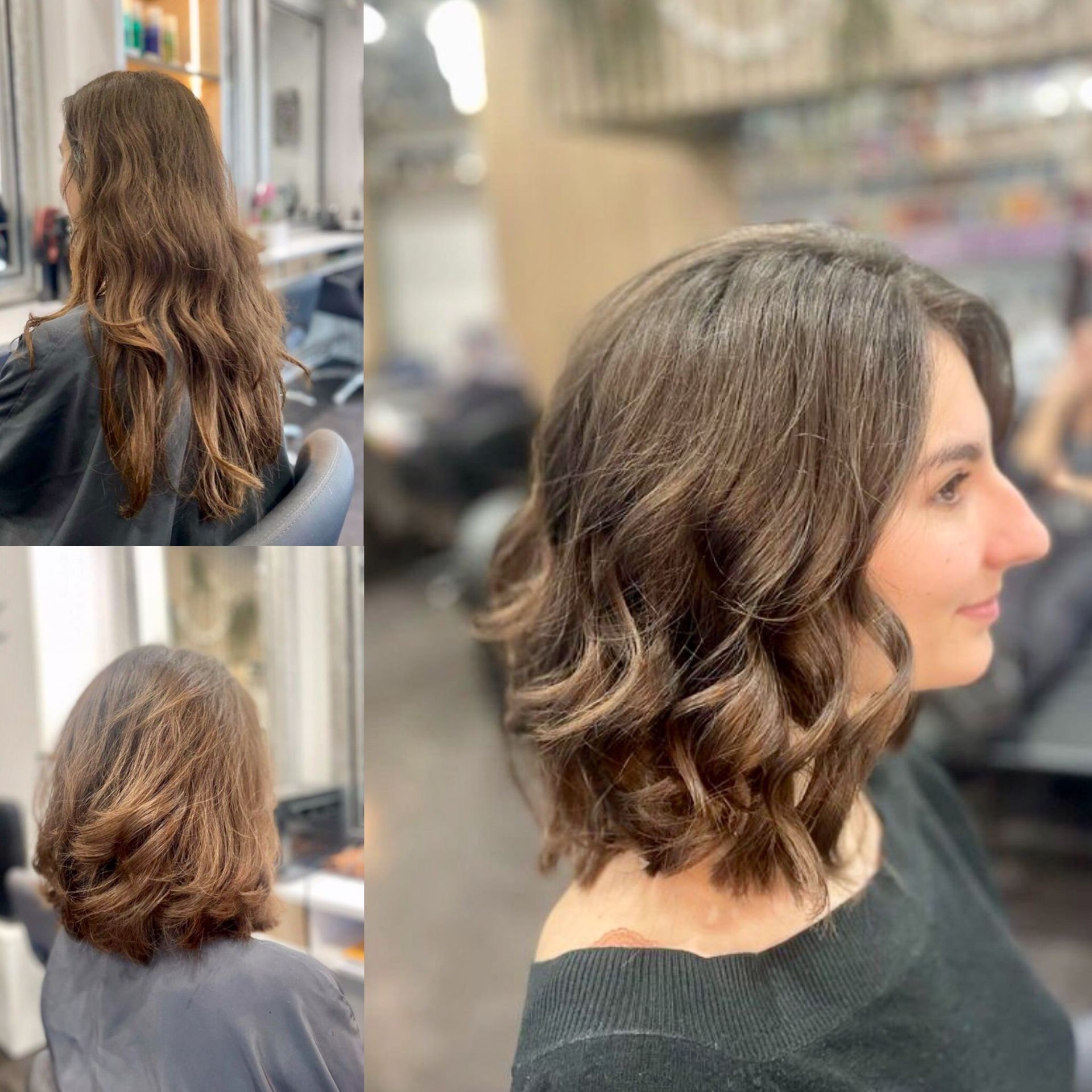 Cheveux mi-longs bouclés