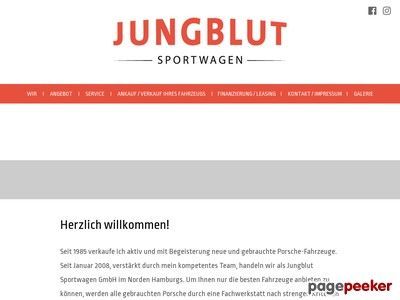 Ein Screenshot einer Website namens Jungblut Sportwagen.