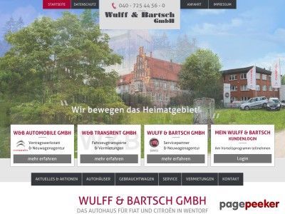 Ein Screenshot der Website der Wulff & Bartsch GmbH.