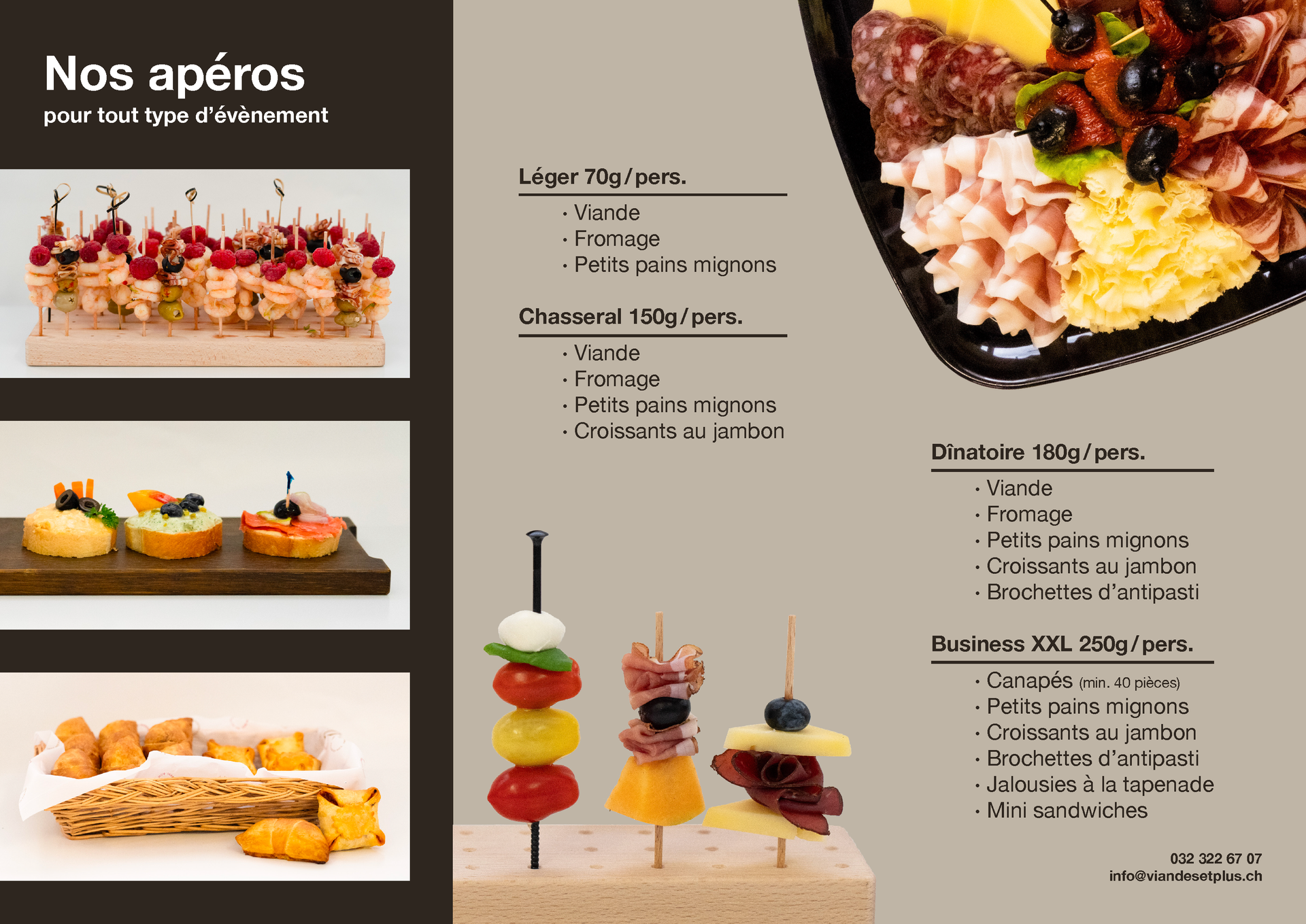 Niederhäuser Olivier, Viandes et plus - Nos apéros