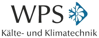 Ein Logo für wps kälte und klimatechnik mit einem blauen Pfeil nach rechts