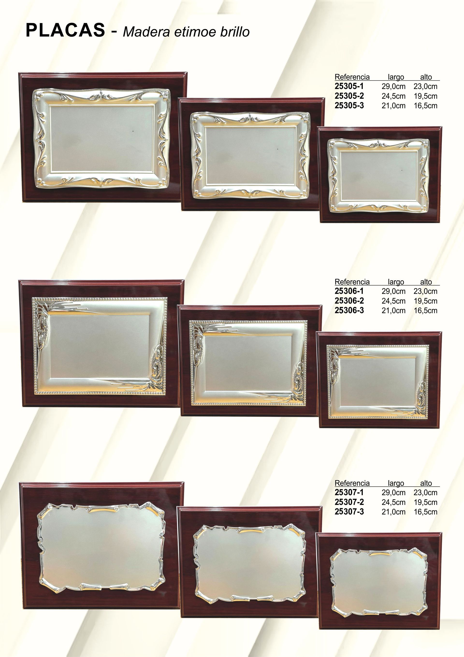 Un montón de marcos de fotos con la palabra placas en la parte inferior.