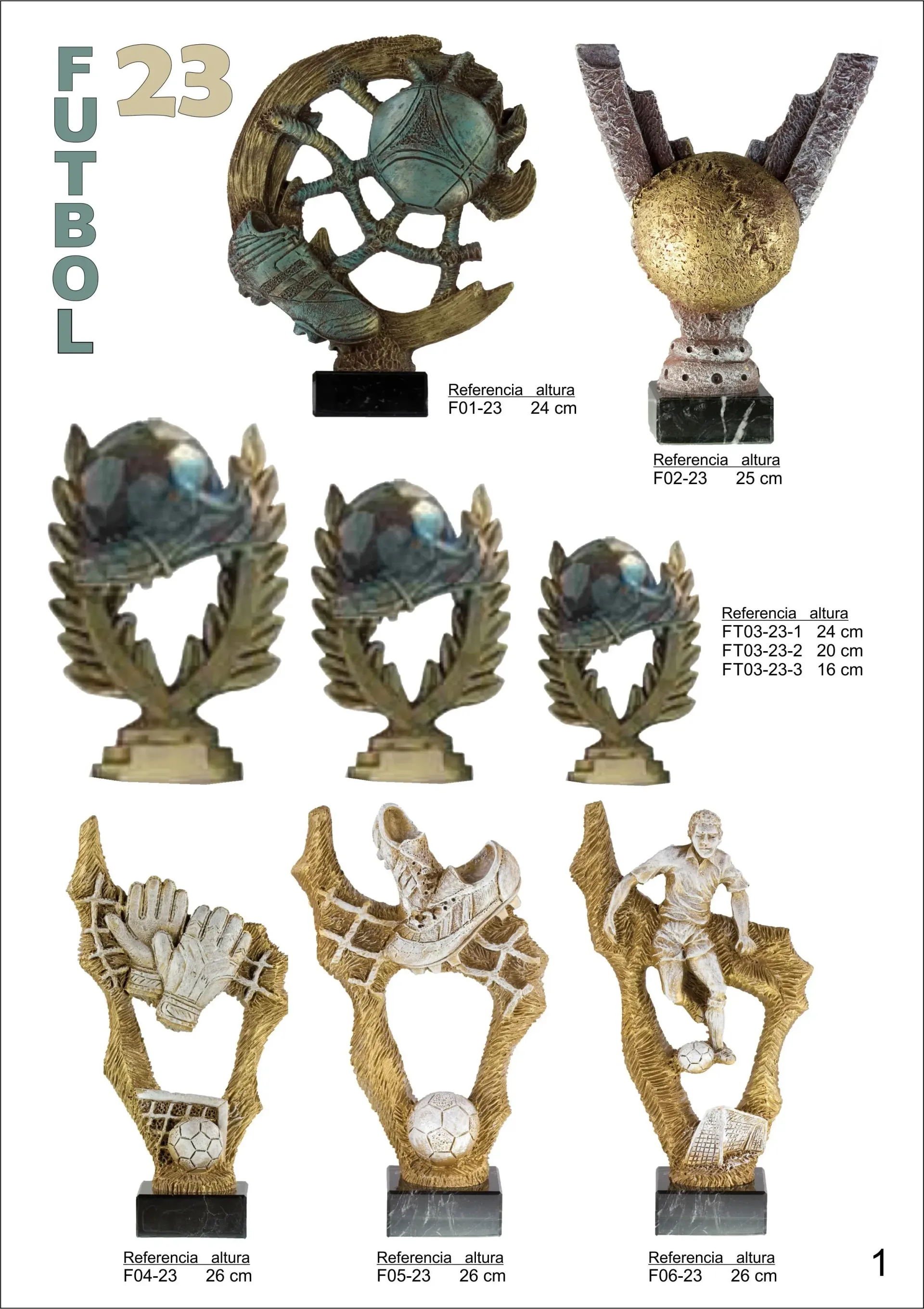 Hay muchos tipos diferentes de trofeos para el fútbol.