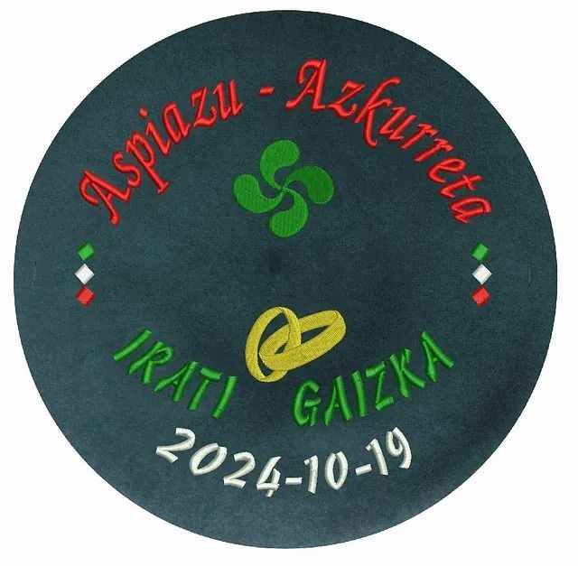 Un círculo negro con las palabras aspiazu azkurreta escritas en él