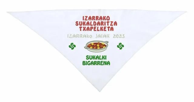 Un pañuelo blanco con la imagen de un plato de comida.