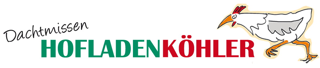 Ein Logo für Hofladen Kohler mit einer Zeichnung einer Ente