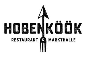 Ein schwarz-weißes Logo für ein Restaurant und eine Markthalle.