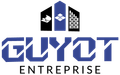 Logo de GYCOT Enterprise en bleu et noir, avec des b&acirc;timents stylis&eacute;s au-dessus du nom de l&rsquo;entreprise
