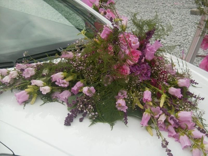 Blumen auf der Motorhaube