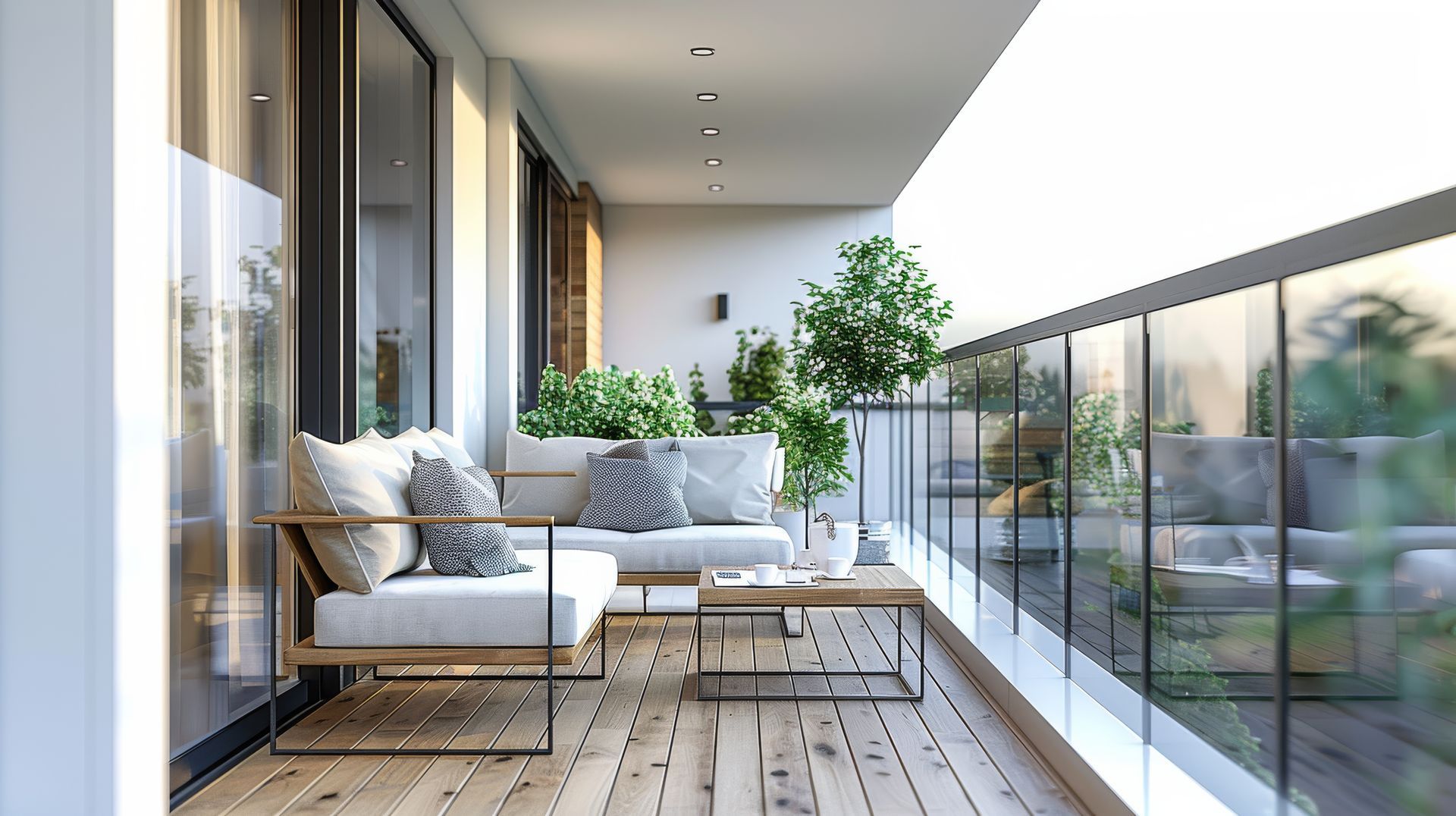 Balcon avec rambarde en verre à Bubry