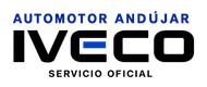 Logo de Automotor Andújar IVECO con el texto “Servicio Oficial” en azul y negro.