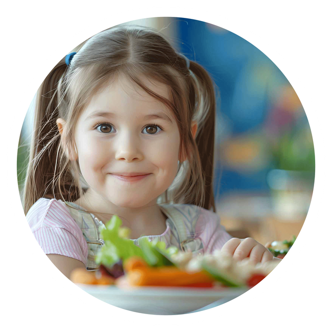 Kinder essen Gemüse