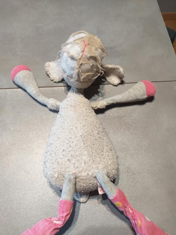 Réparation de doudou mouton - Avant