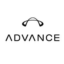 Un logo noir et blanc pour une entreprise appelée advance.