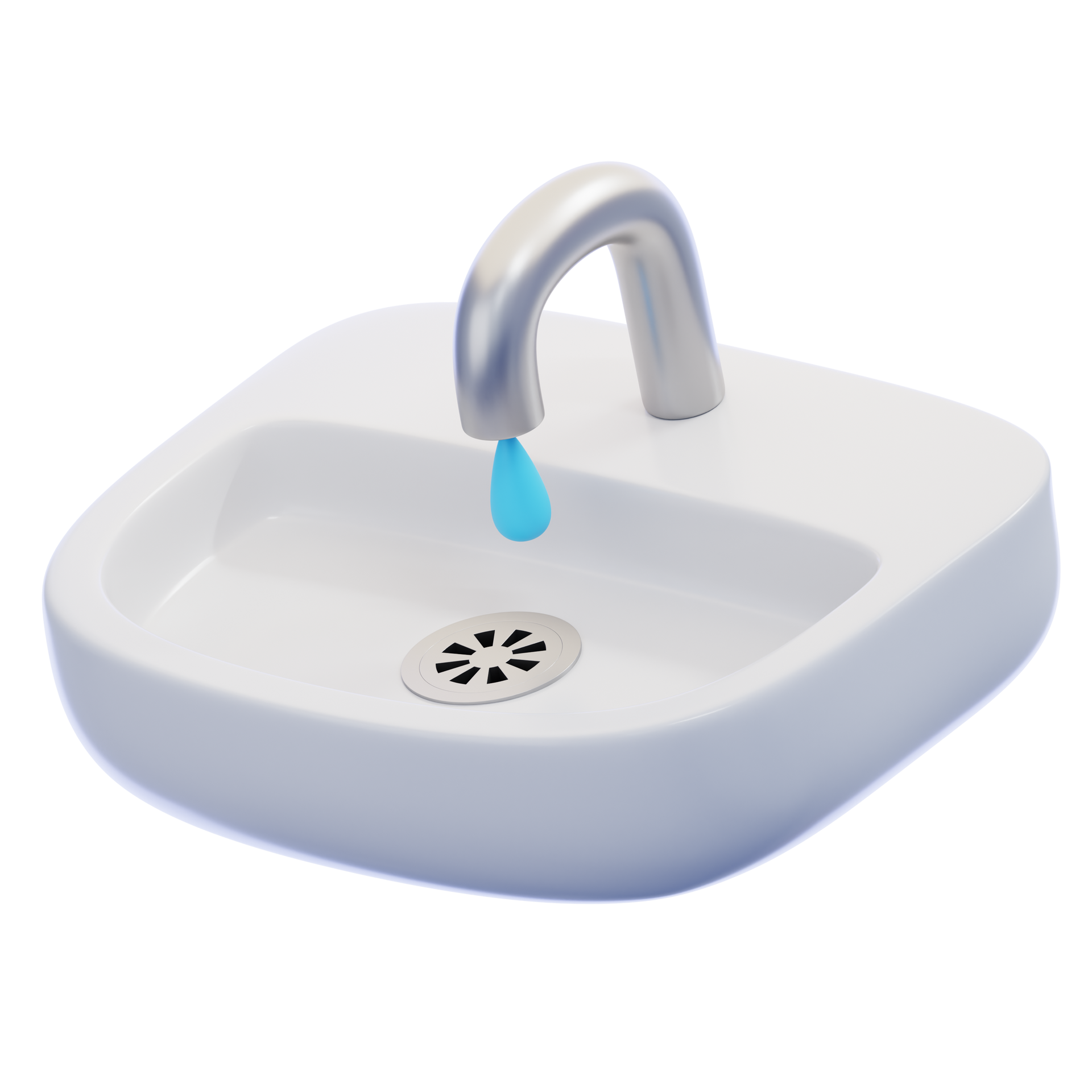 Illustration 3D d'un lavabo.