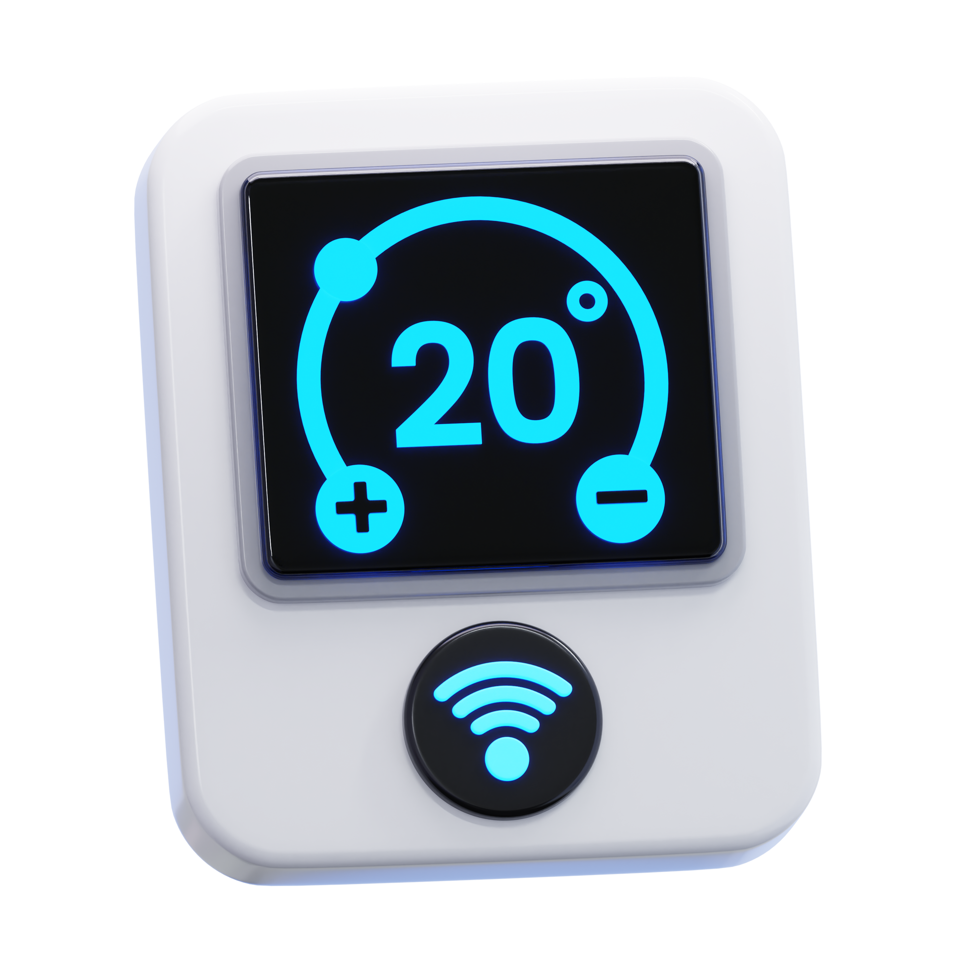 Illustration 3D d'un thermostat.
