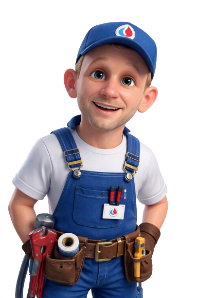 Illustration 3D d'un plombier.