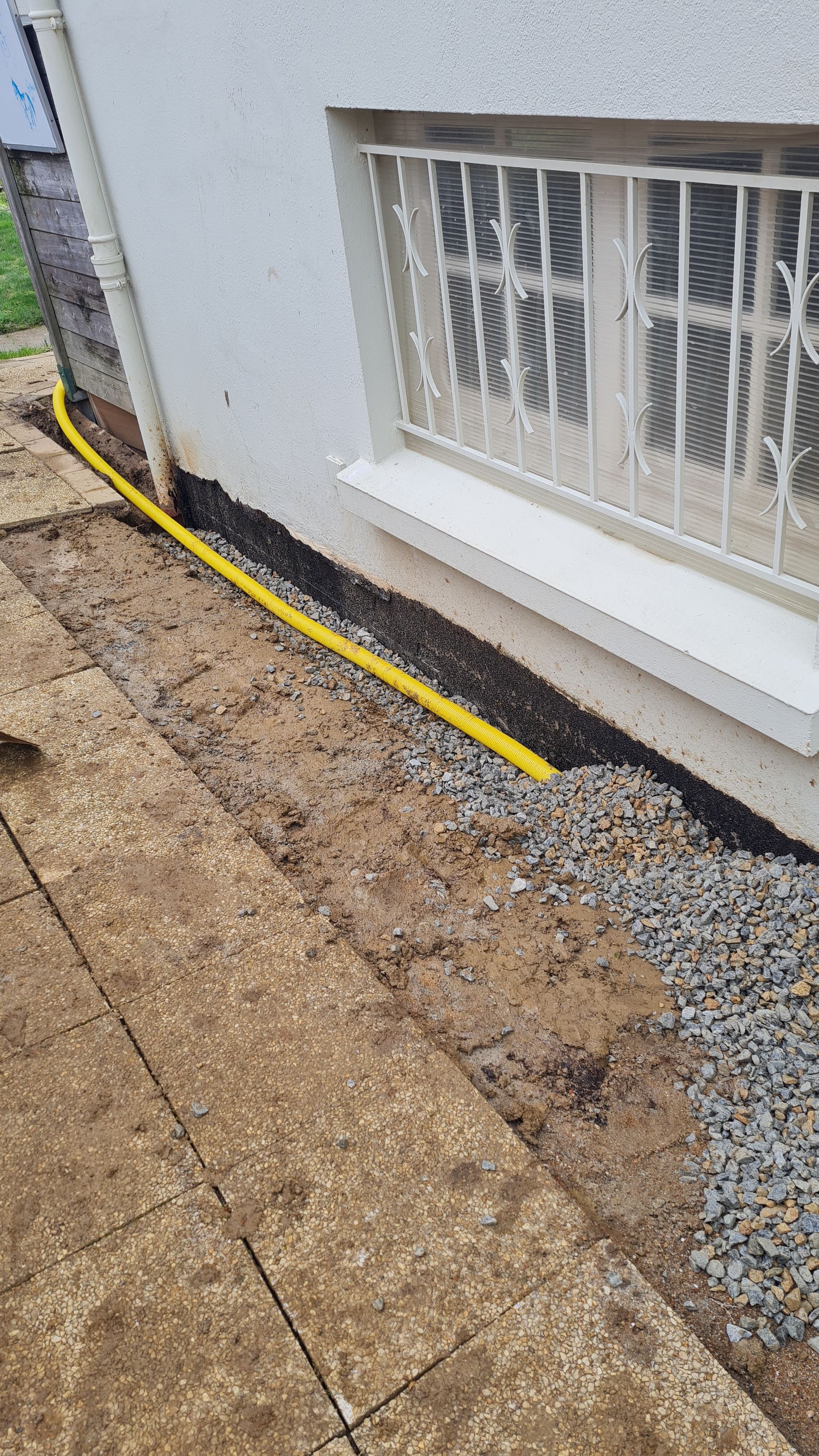 Photo de la mise en place en drain