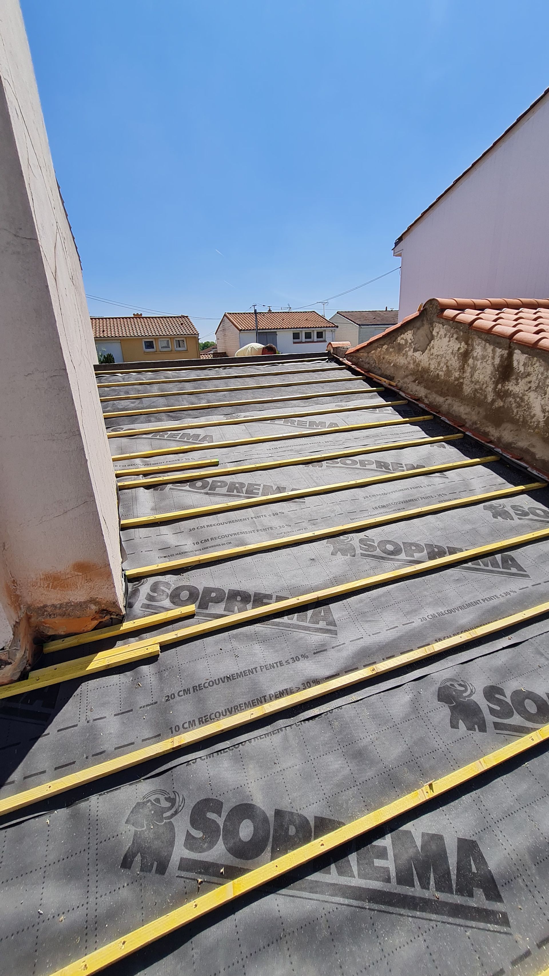 Photo des pannes d'une charpente