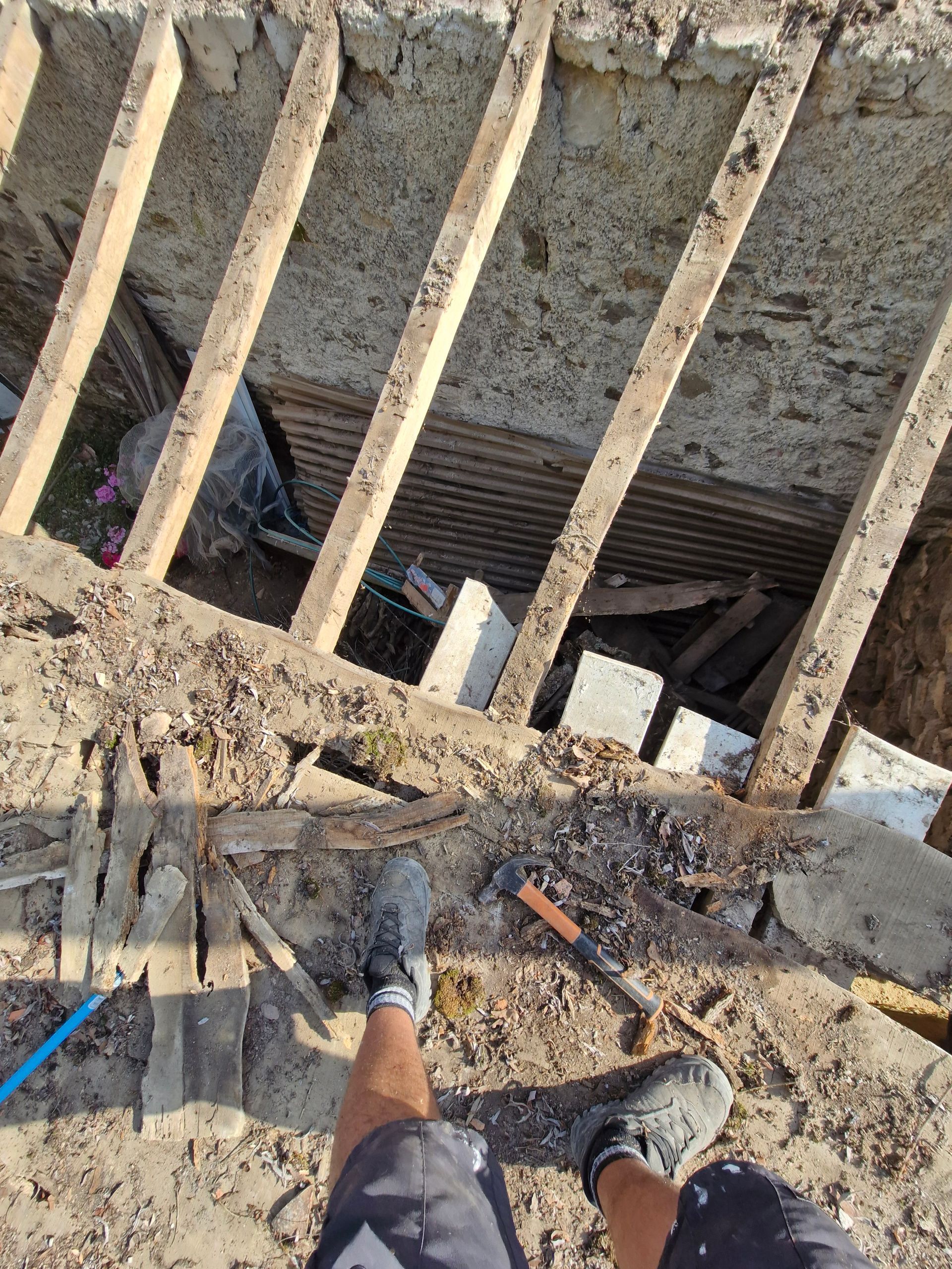 Photo de la réfection d'une charpente en bois