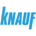 Logo bleu Knauf sur fond blanc