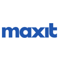 Logo Maxit en bleu sur fond blanc