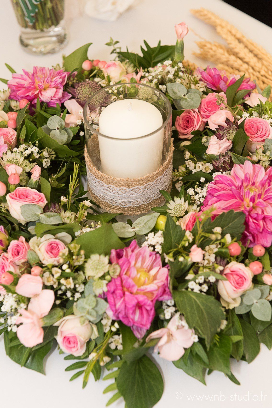 Décoration avec des fleurs fraîches