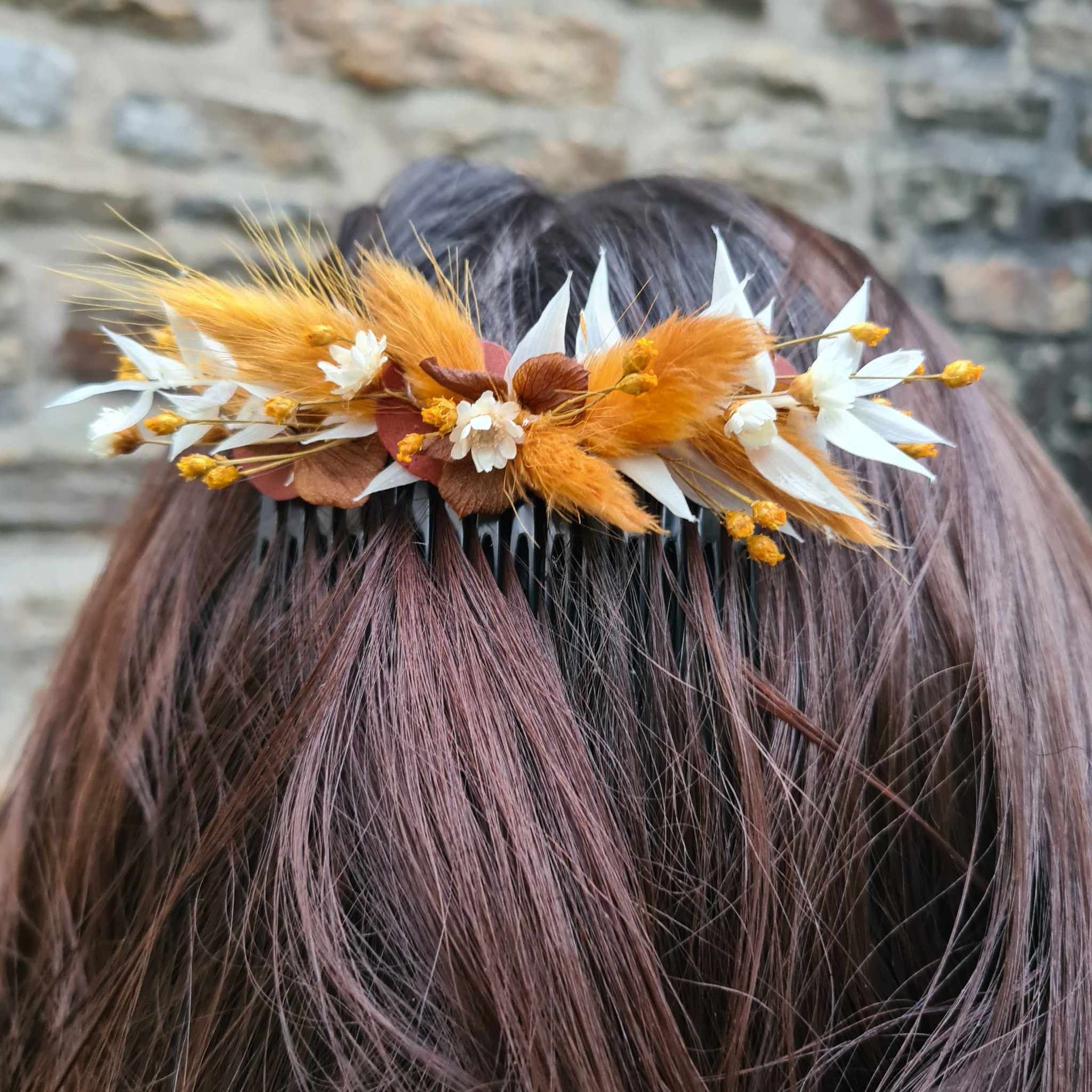 Pince à cheveux fleurs séchées