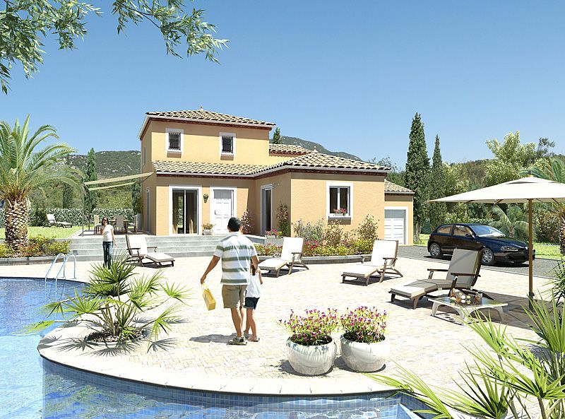 Maison 3D avec étage, terrasse et piscine