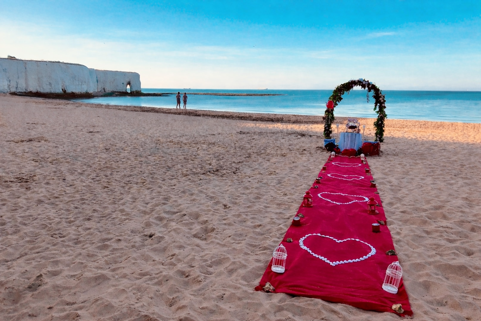 Wedding celebration on Kingsgate Bay, near Broadstairs Beach holiday apartments