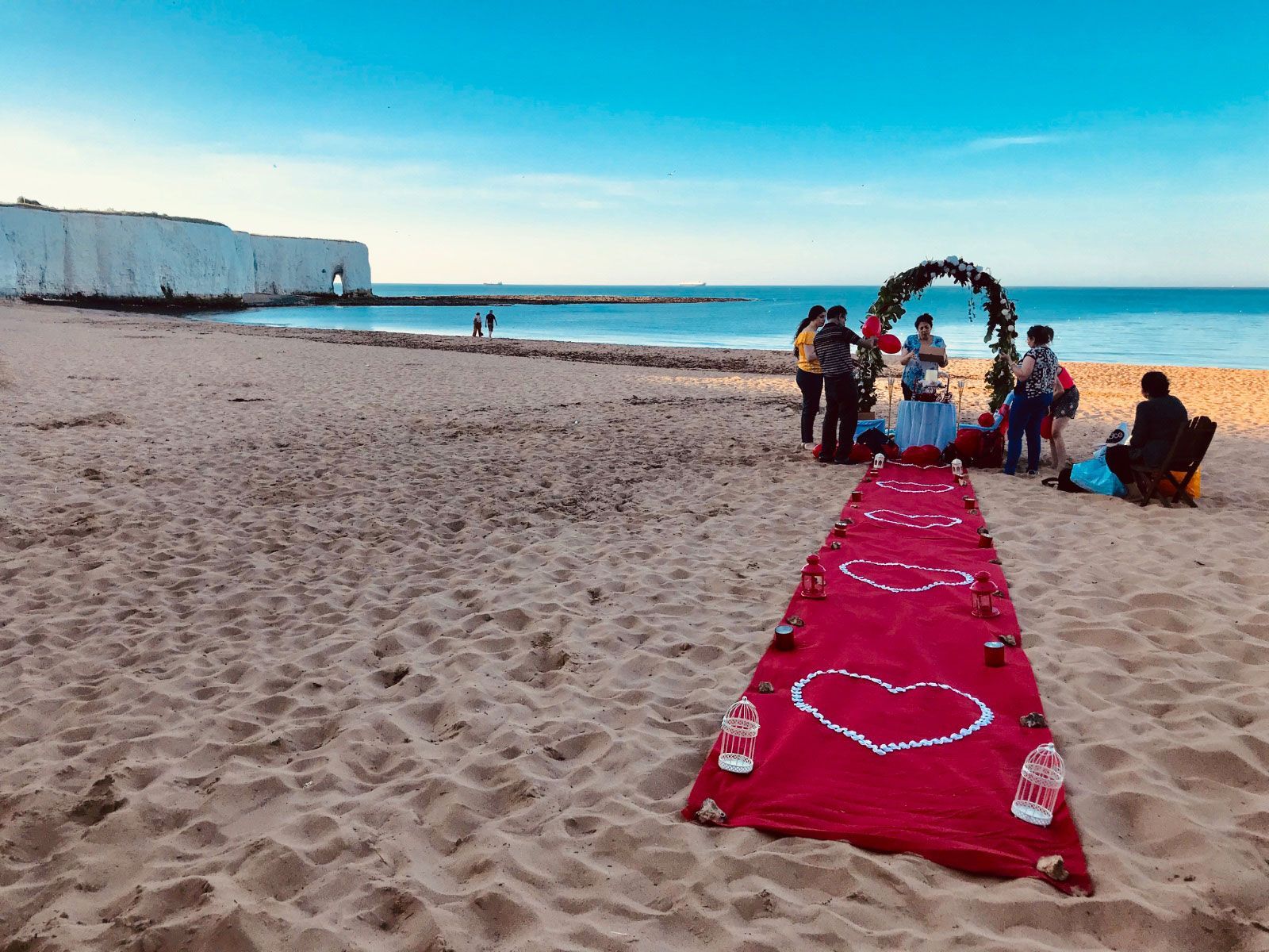 Wedding celebration on Kingsgate Bay, near Broadstairs Beach holiday apartments