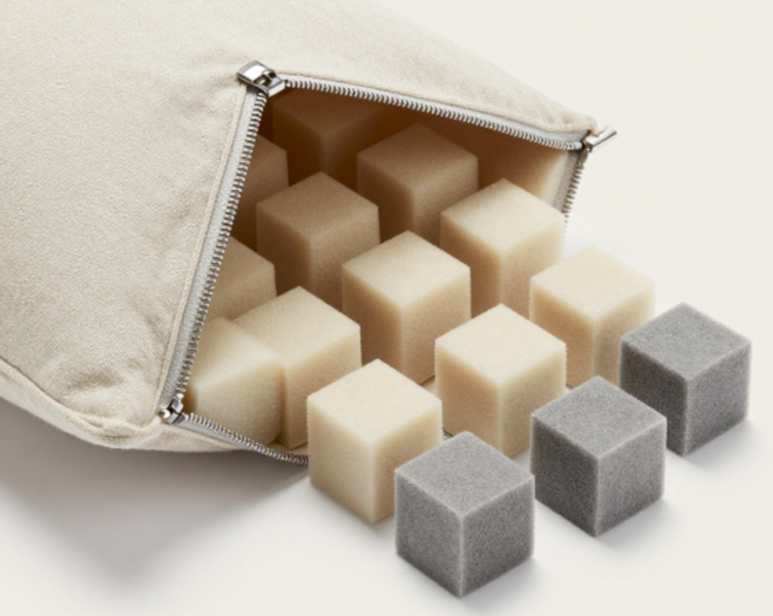 Cubes de mousse pour garnissage