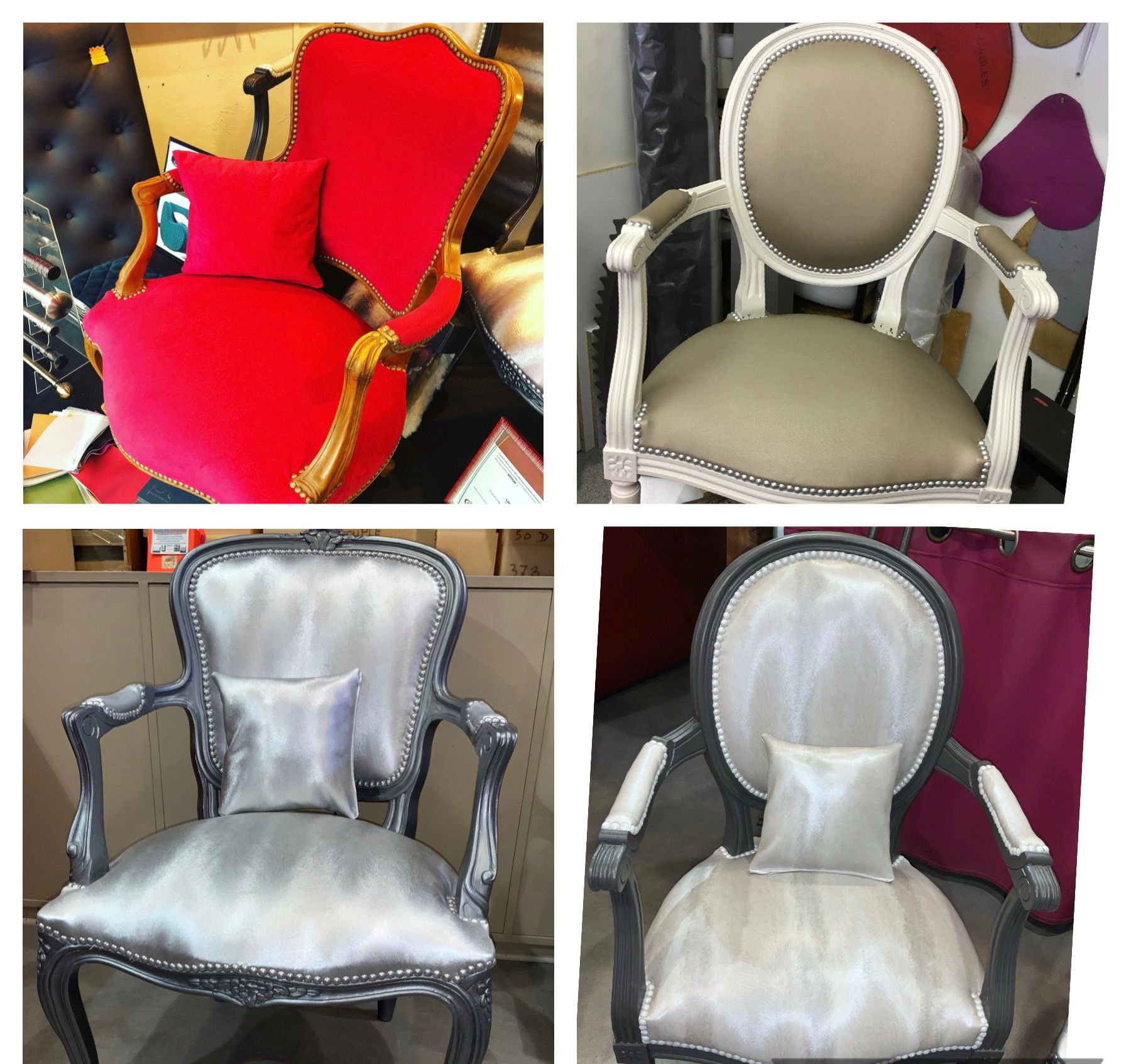 Quatre fauteuils anciens rénovés