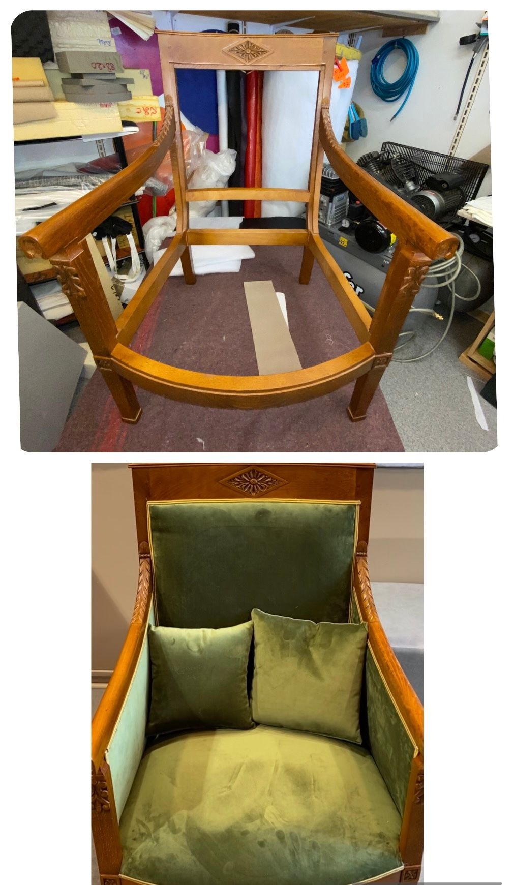 Fauteuil ancien avant-après