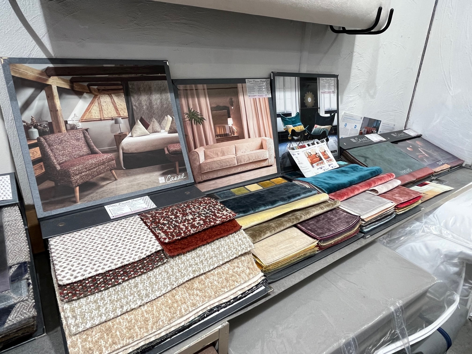 Panel de tissu dans des cahiers