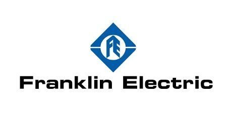 El logotipo de Franklin Electric es azul y negro sobre un fondo blanco.