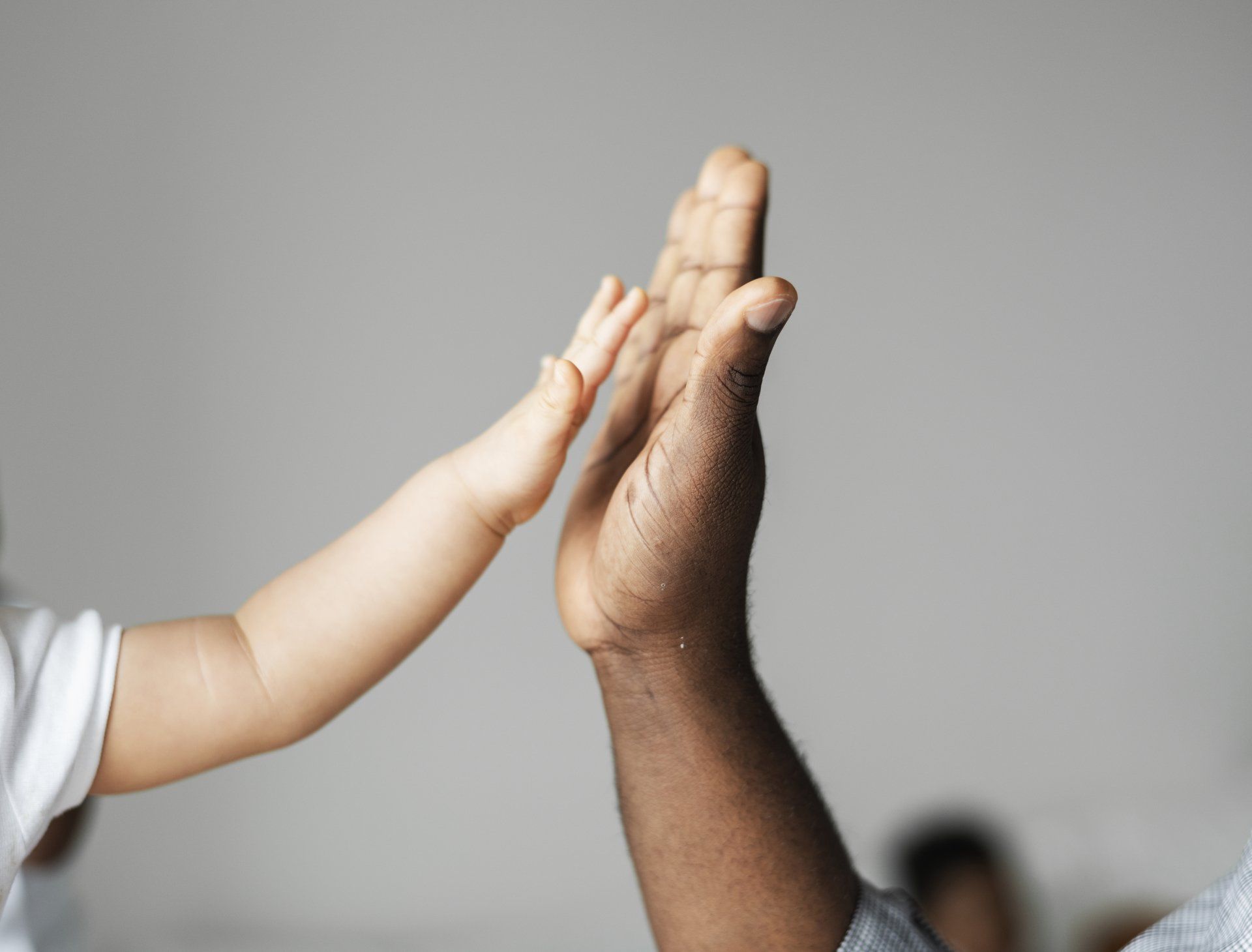 Nido & Co Deux mains se rejoignent devant un fond gris