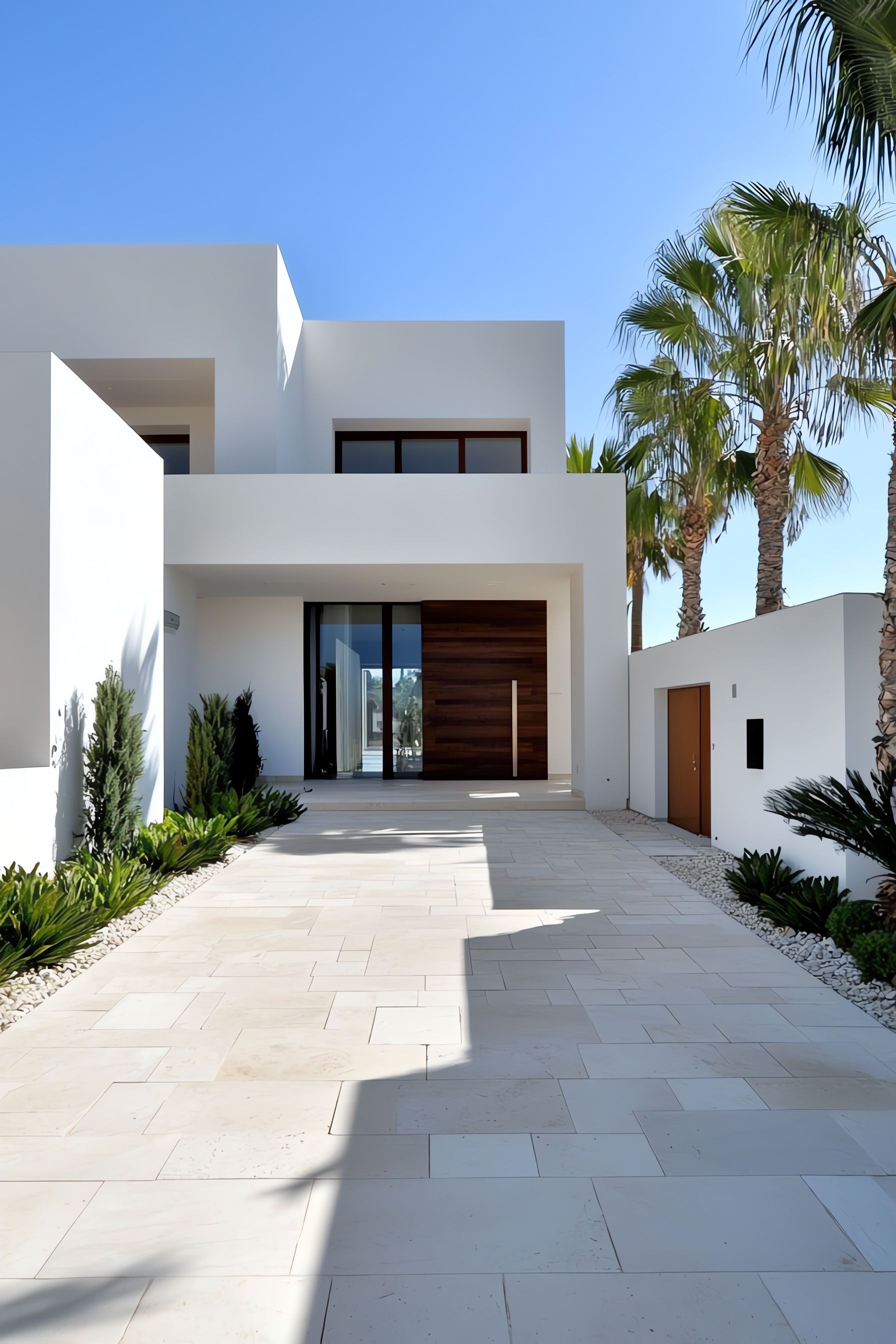 Création de massif devant une villa