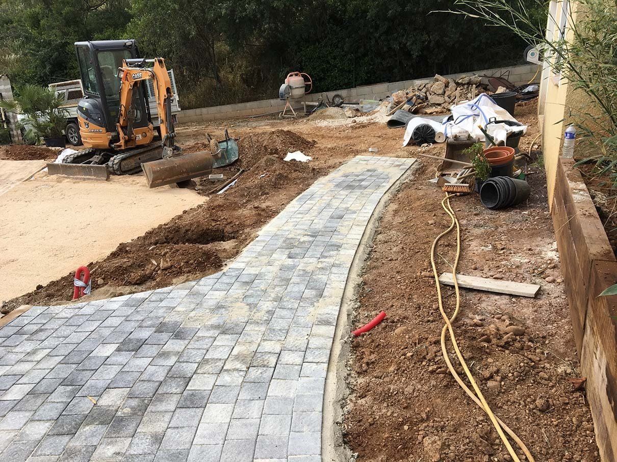 Construction d'allée de jardin