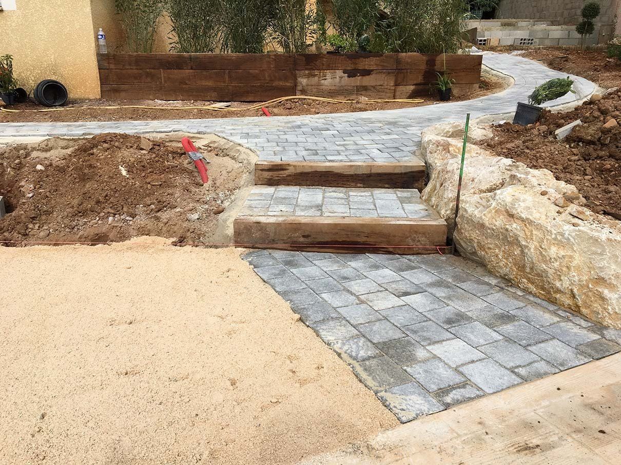 Construction d'allée de jardin