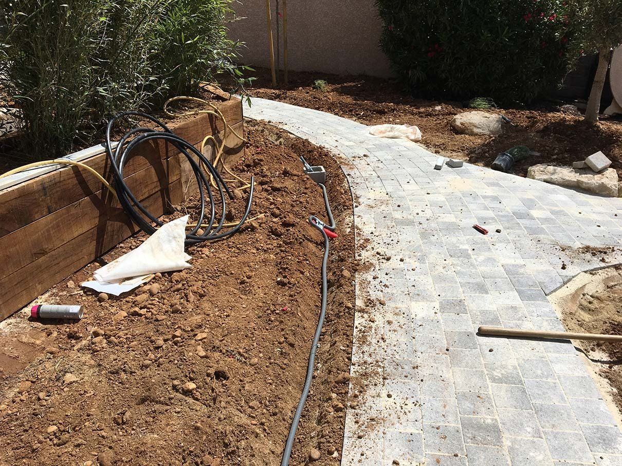 Construction d'allée de jardin