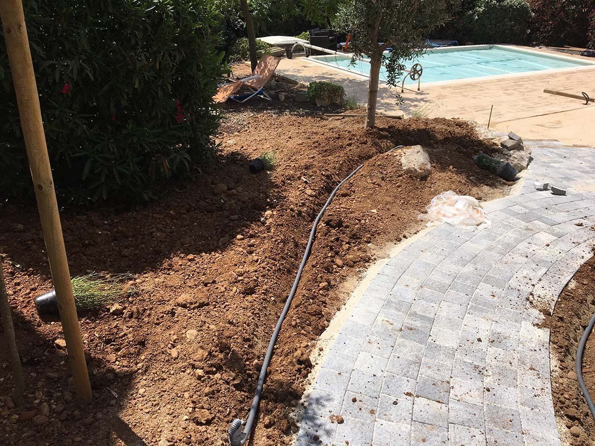 Construction d'allée de jardin